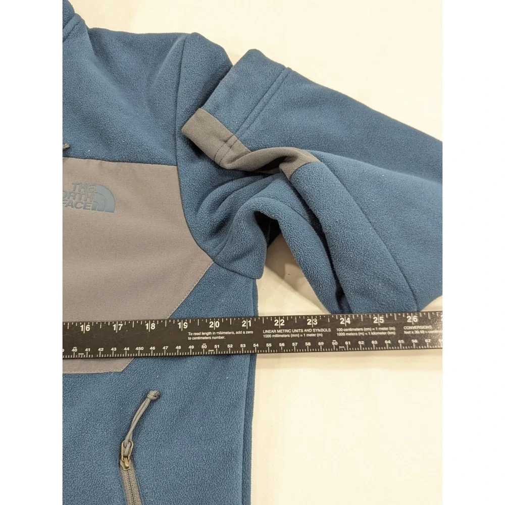 North Face Jacket Mens Medium Blue Fleece Full‎ Zip Sherpa Lined Outdoor Warm